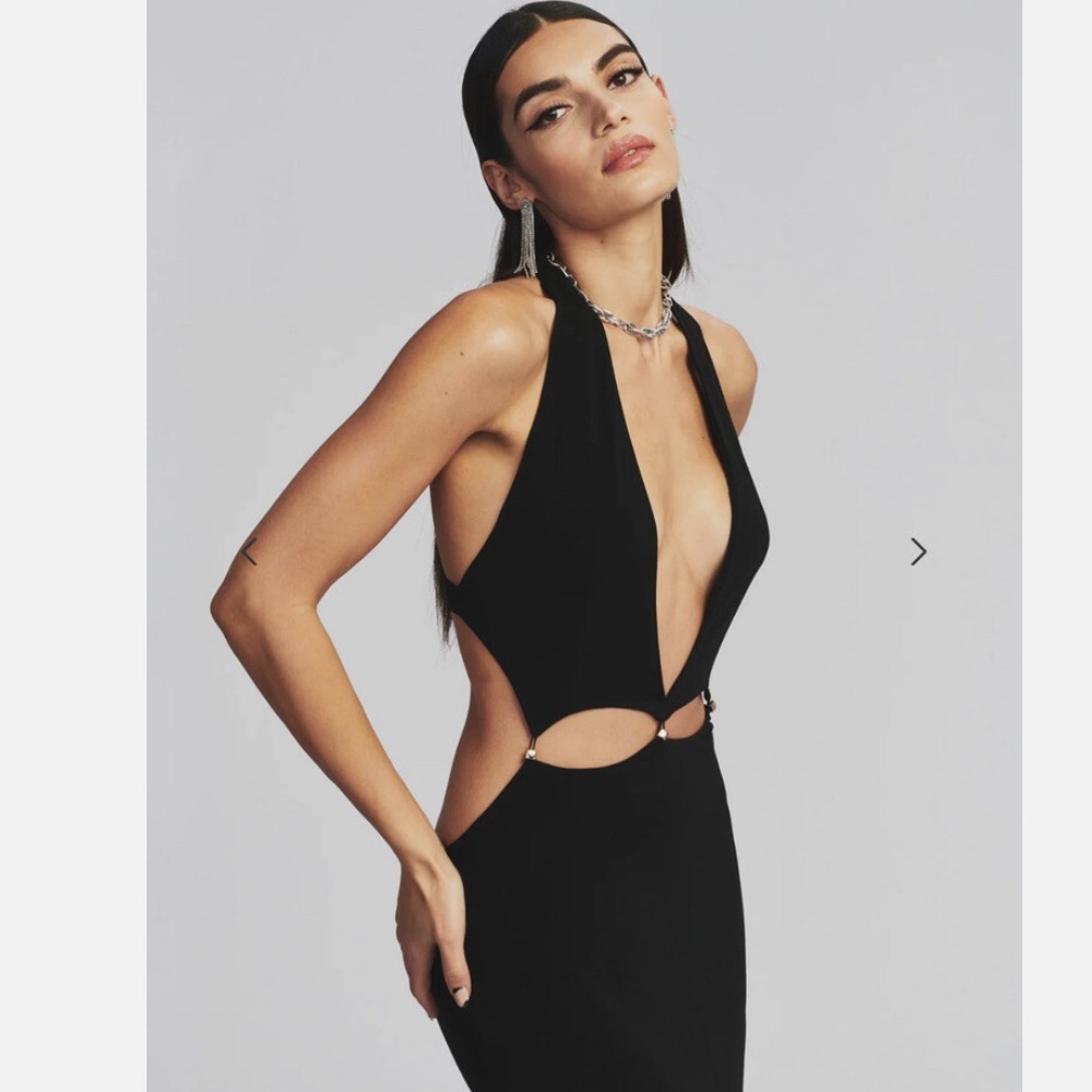 Retrofete Elegant Black Backless Dress